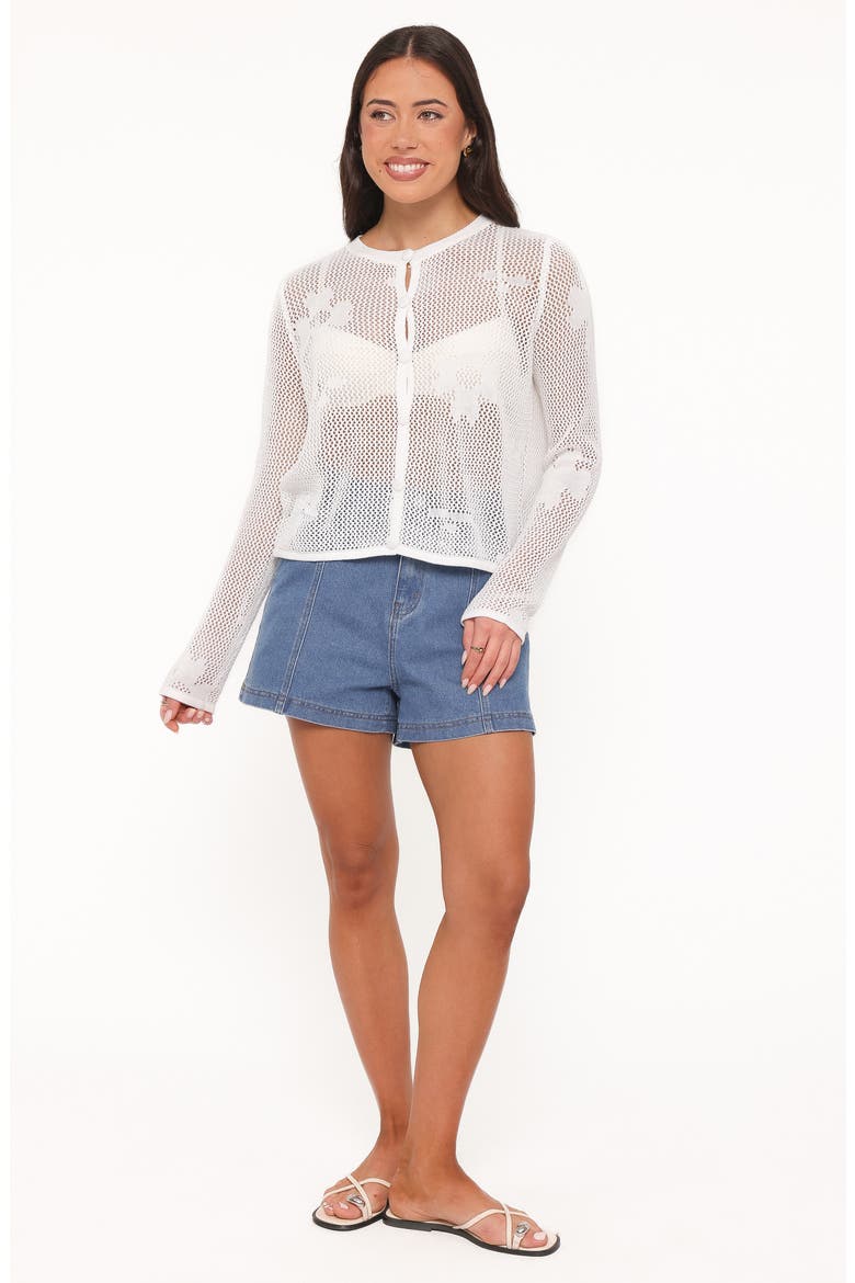 Maddox Open Stitch Cardigan, Alternate, color, WHITE