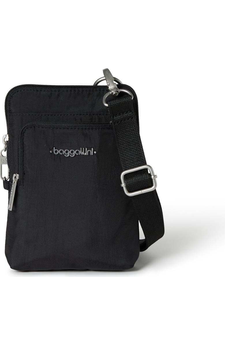 BAGGALLINI Securtex Anti-Theft Activity Small Crossbody Bag, Main, color, Black