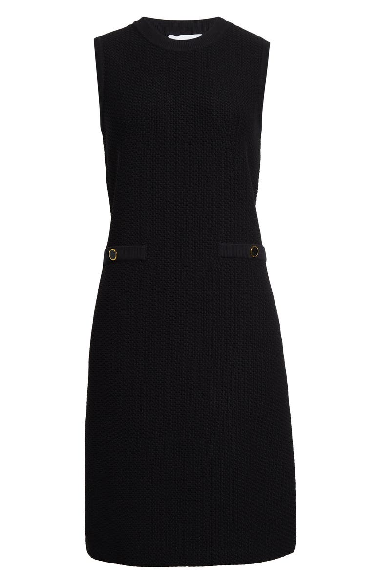 ST. JOHN Mixed Texture Sleeveless Knit Shift Dress, Alternate, color,