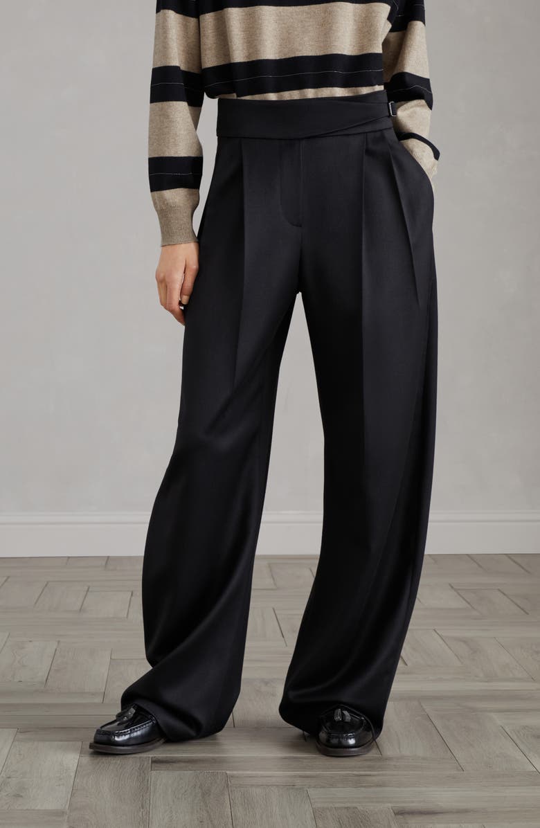 Brunello Cucinelli Loose Tailored trousers with monili, Alternate, color, 