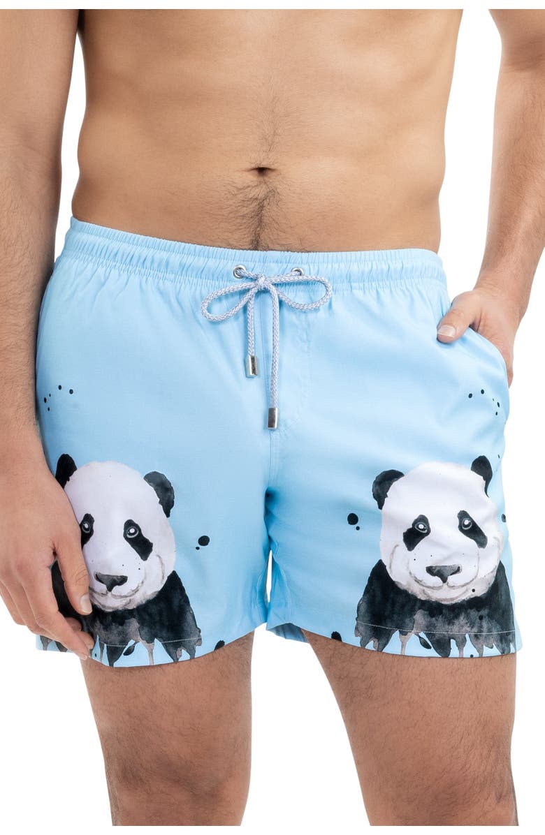 Kenny Flowers The Panda Party - Blue - Swim Trunks, Main, color, Light Blue