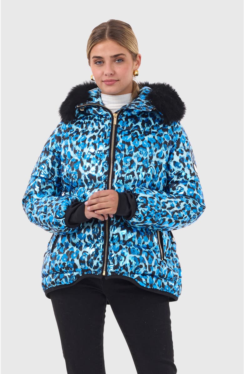 GORSKI Apres-Ski Jacket With Detachable Toscana Lamb Hood Trim, Alternate, color, Sky Lprd/Black