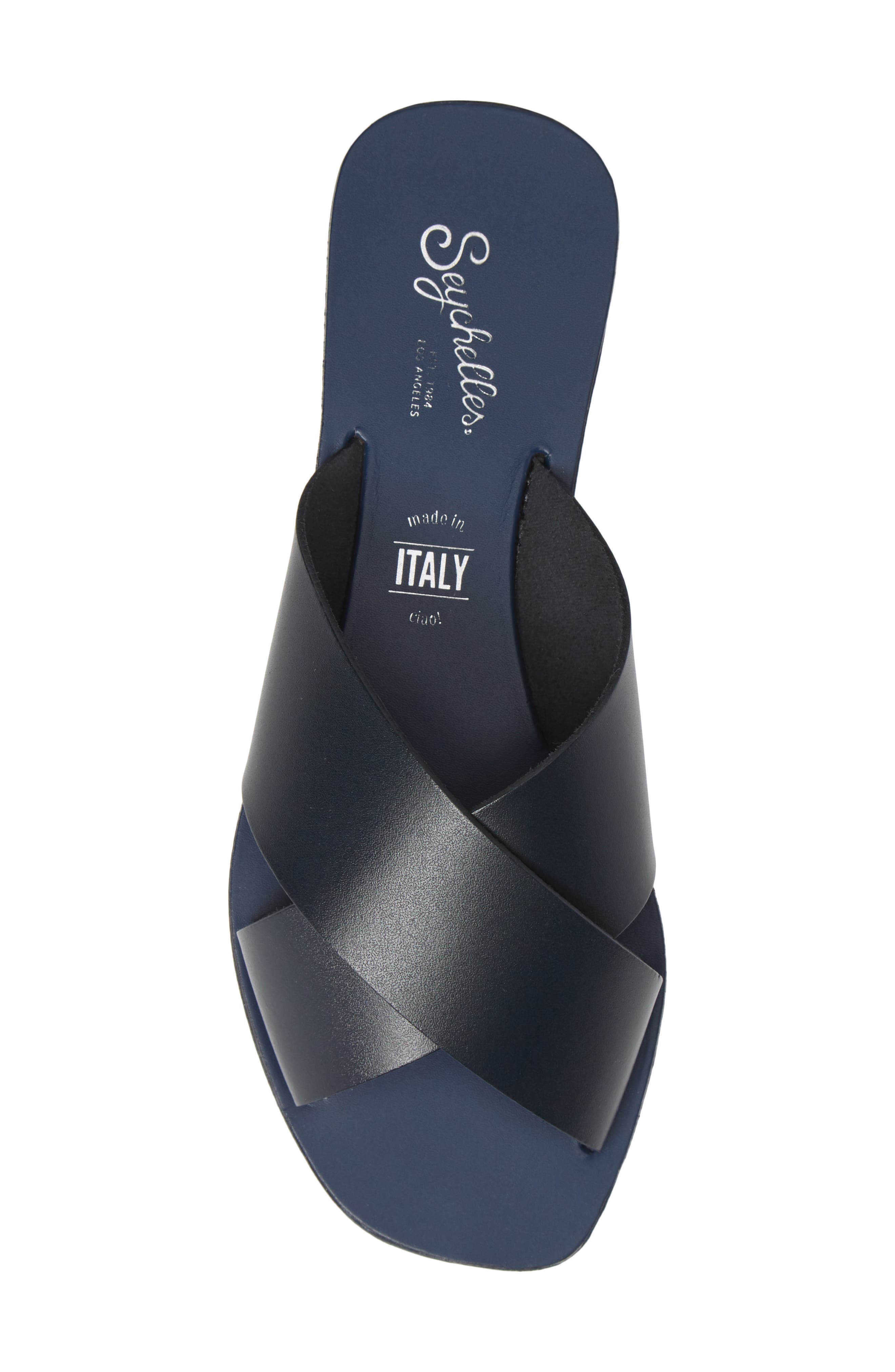 Total Relaxation Slide Sandal, Alternate, color, NAVY LEATHER