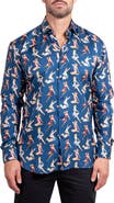Maceoo Fibonacci Ascension 0220 Pin-Up Print Contemporary Fit Button-Up Shirt