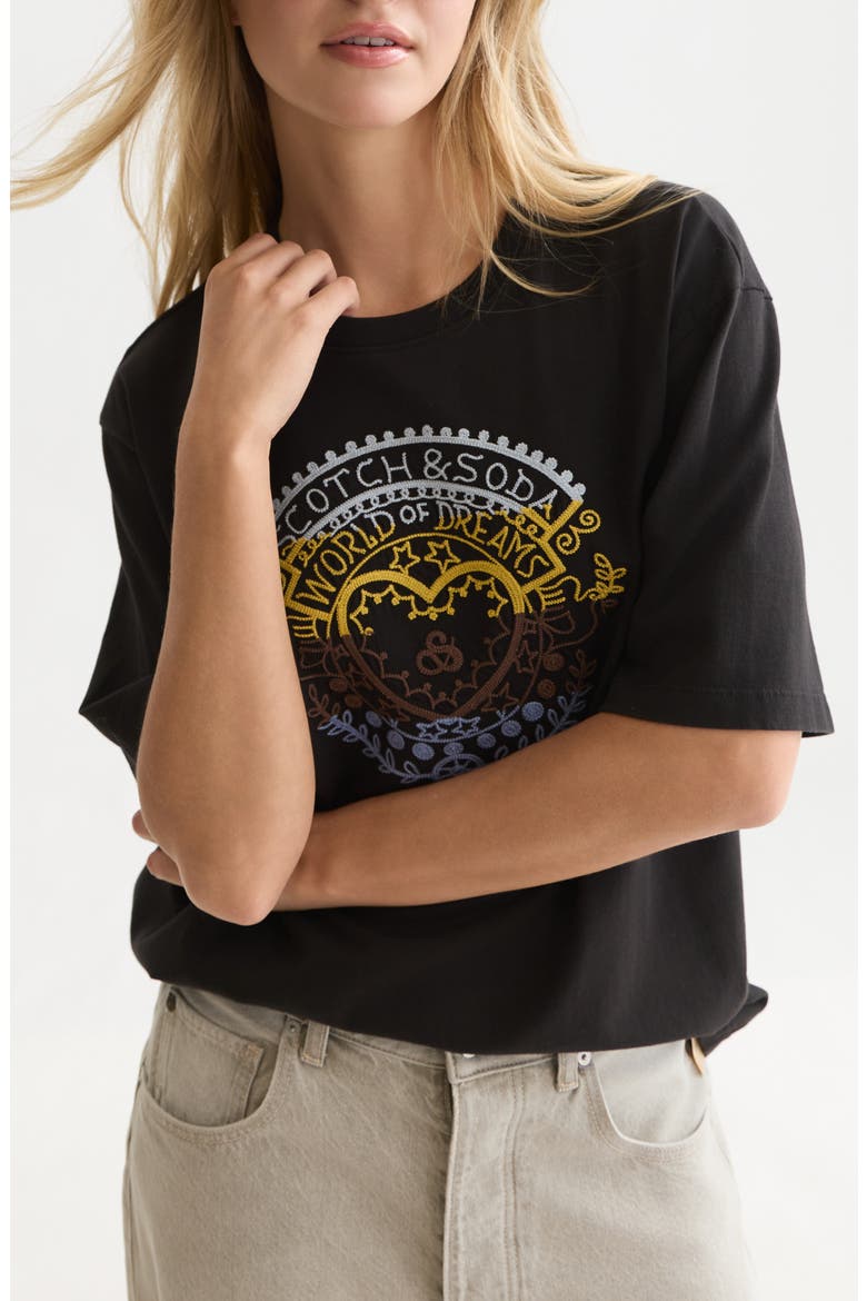 Embroidered Graphic Loose Fit T-Shirt, Main, color, METEORITE