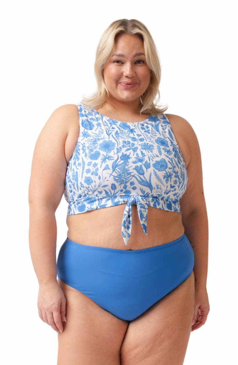 Lime Ricki Swimwear Mid-Waist Bottom, Main, color, Coastline Blue