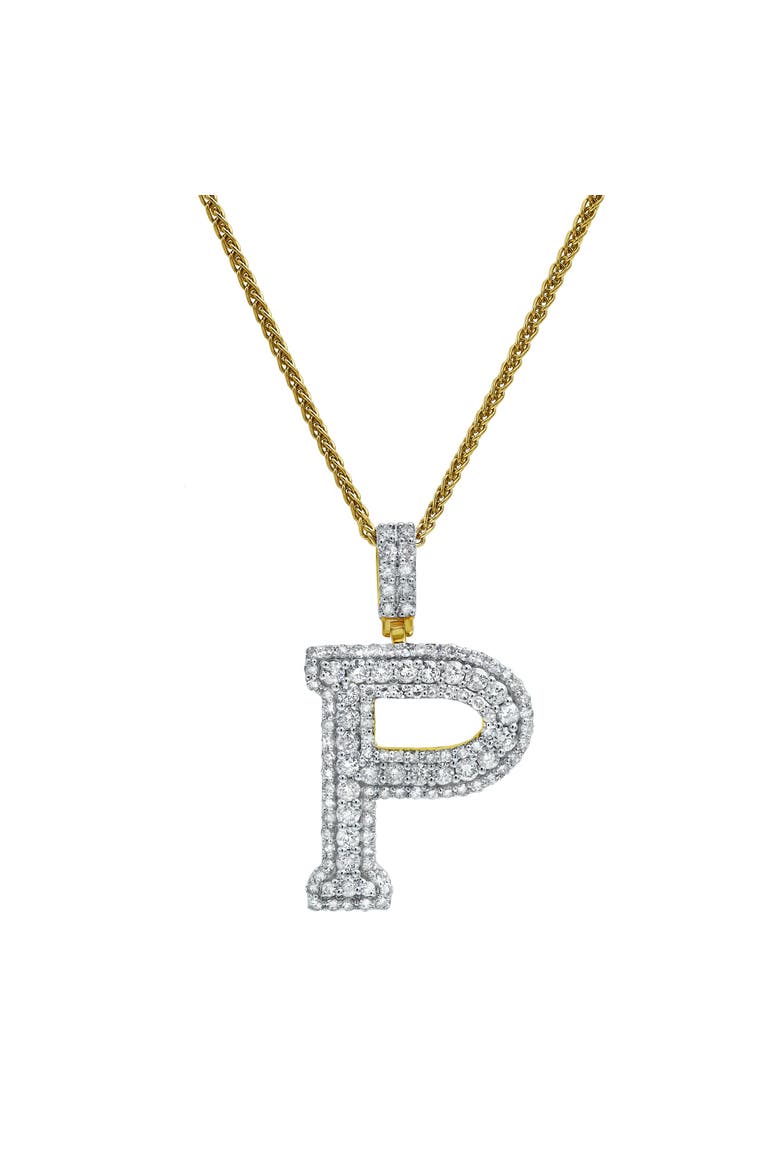 P Initial Diamond Pendant 14K Yellow Gold - 2.19 Carats, Main, color, 14K Yellow Gold -