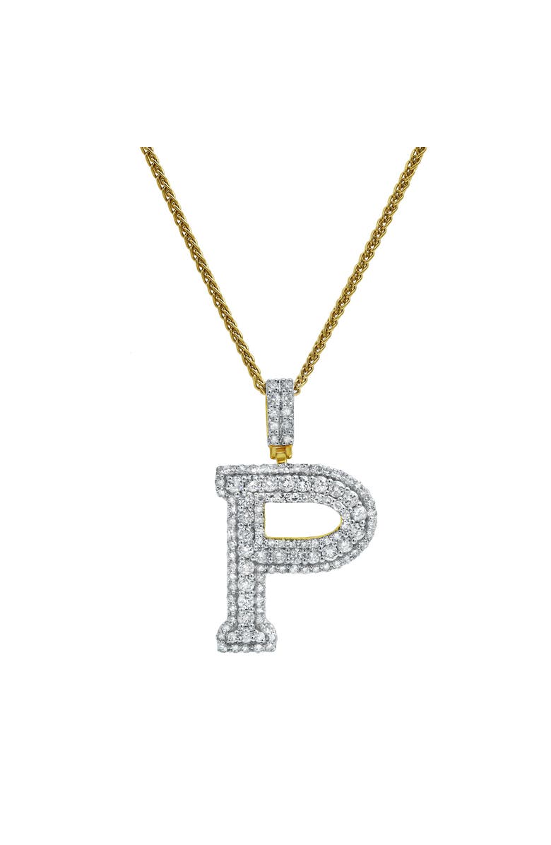 LuvMyJewelry P Initial Diamond Pendant 14K Yellow Gold - 2.19 Carats, Main, color, 14K Yellow Gold -