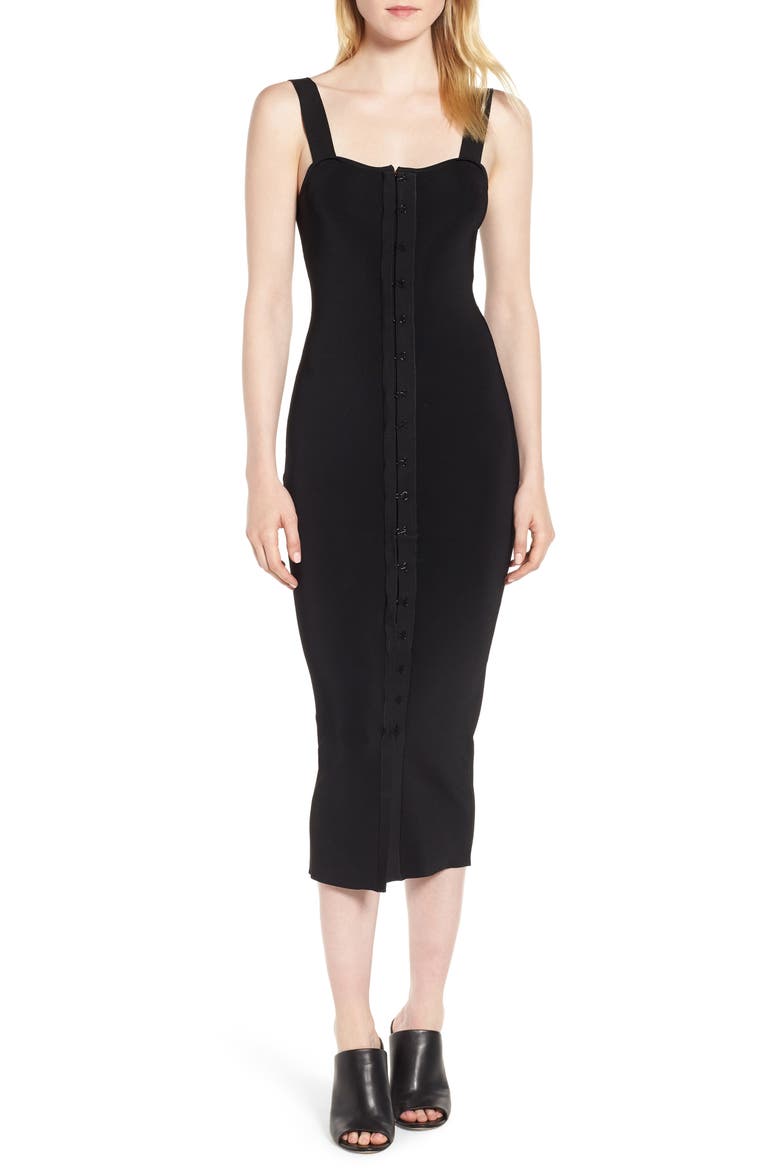 Hook & Eye Sweater Dress, Main, color, BLACK