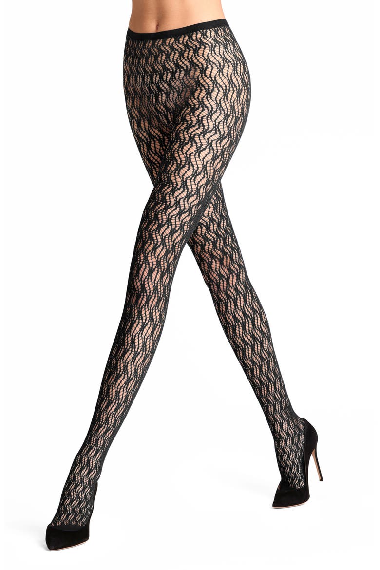 Fluid Fusion Net Tights, Alternate, color, BLACK