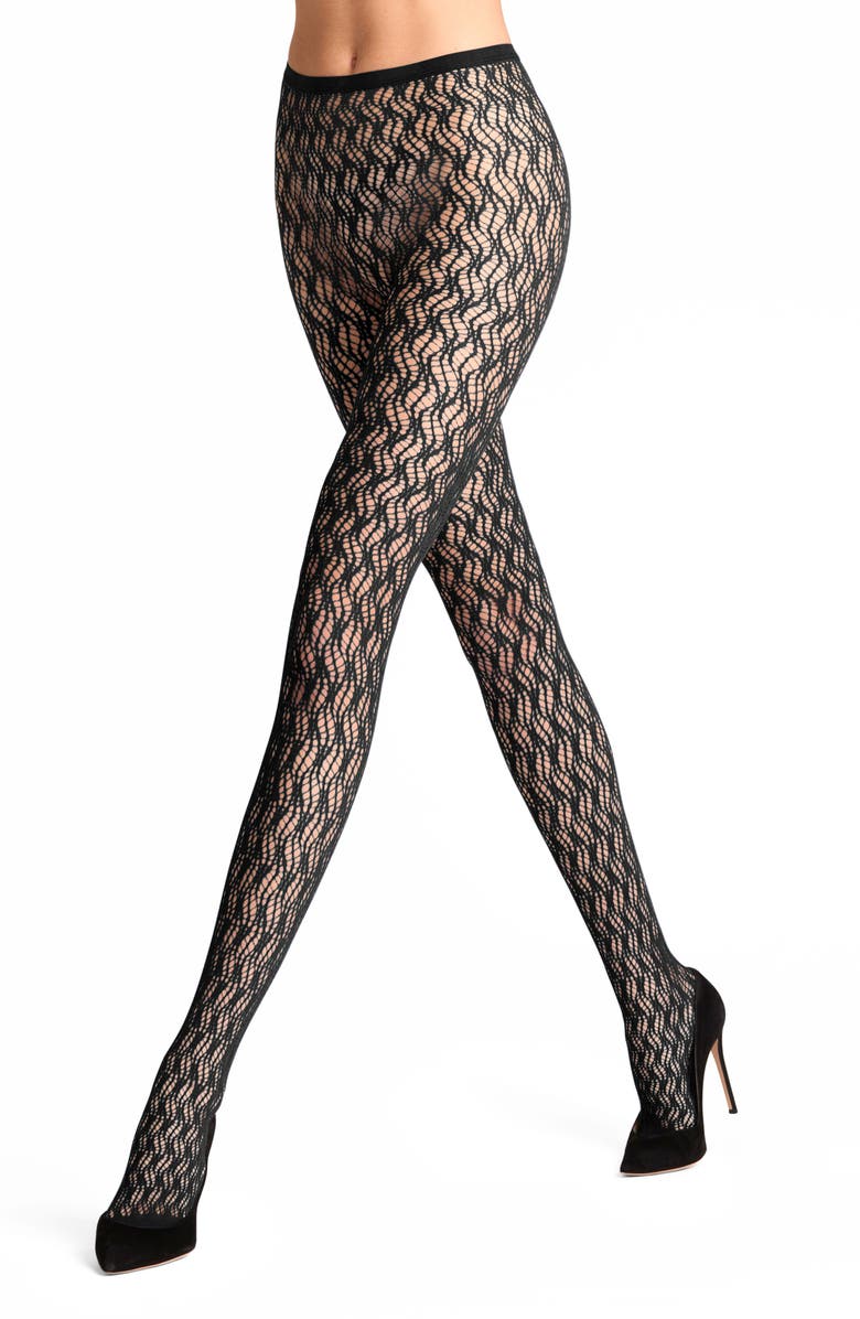 Falke Fluid Fusion Net Tights, Alternate, color, Black
