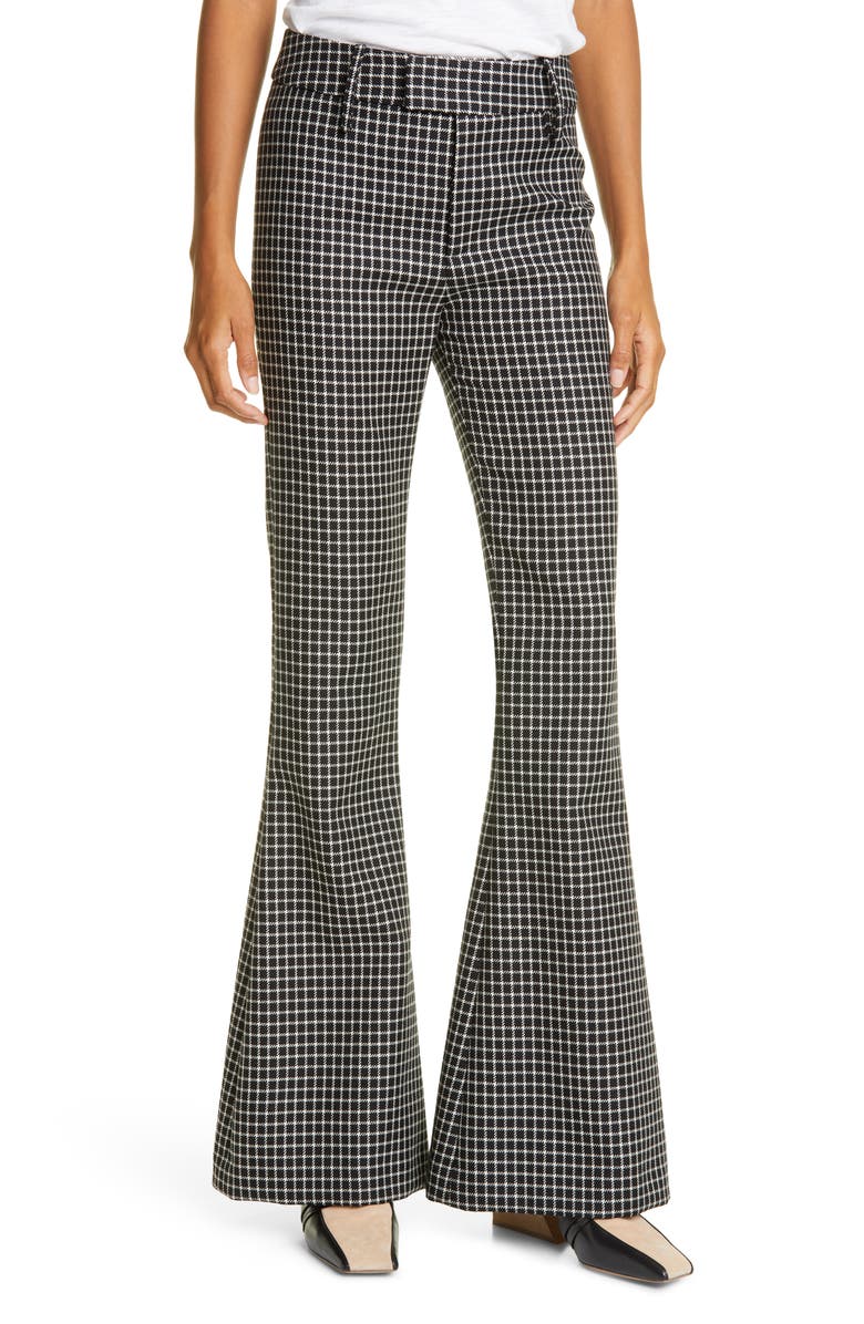 Smythe Check Bootcut Wool Trousers, Main, color, 