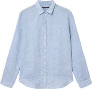 John Varvatos Bucks Slub Linen Button-Up Shirt