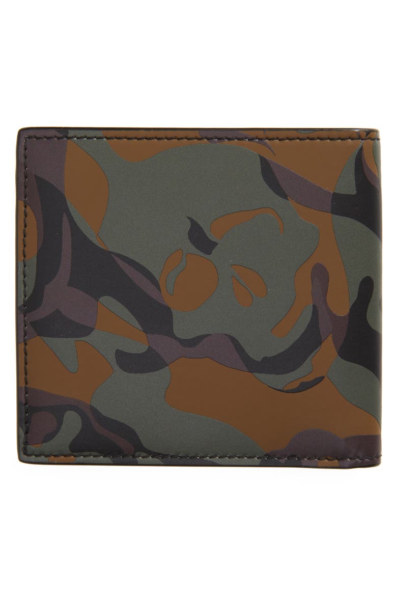 Alexander McQueen Camo Leather Billfold Wallet, Alternate, color, MILITARY