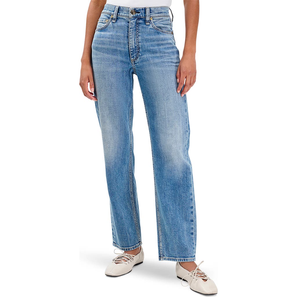 Rag & Bone Harlow Mid Rise Ankle Straight Leg Jeans In Multi