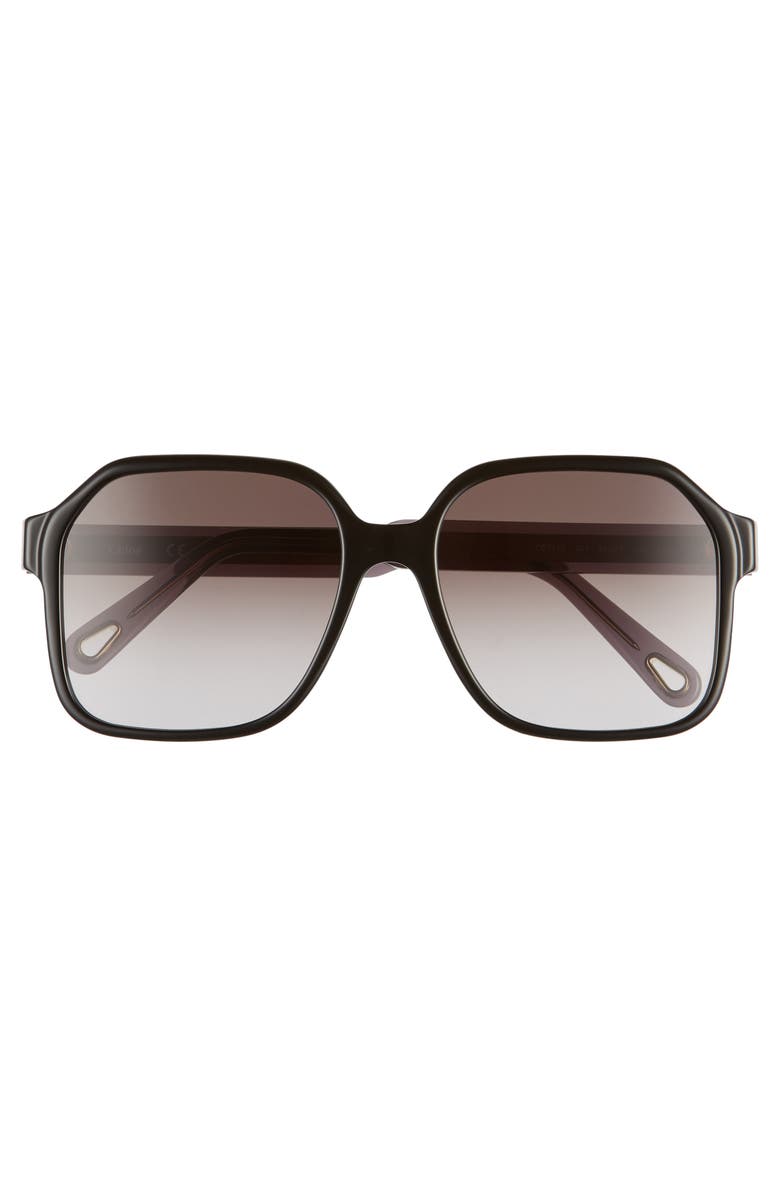 Chloé Willow 56mm Gradient Rectangular Sunglasses, Alternate, color,