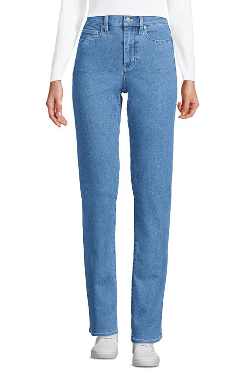 LANDS' END LANDS' END RECOVER HIGH RISE STRAIGHT LEG BLUE JEANS 