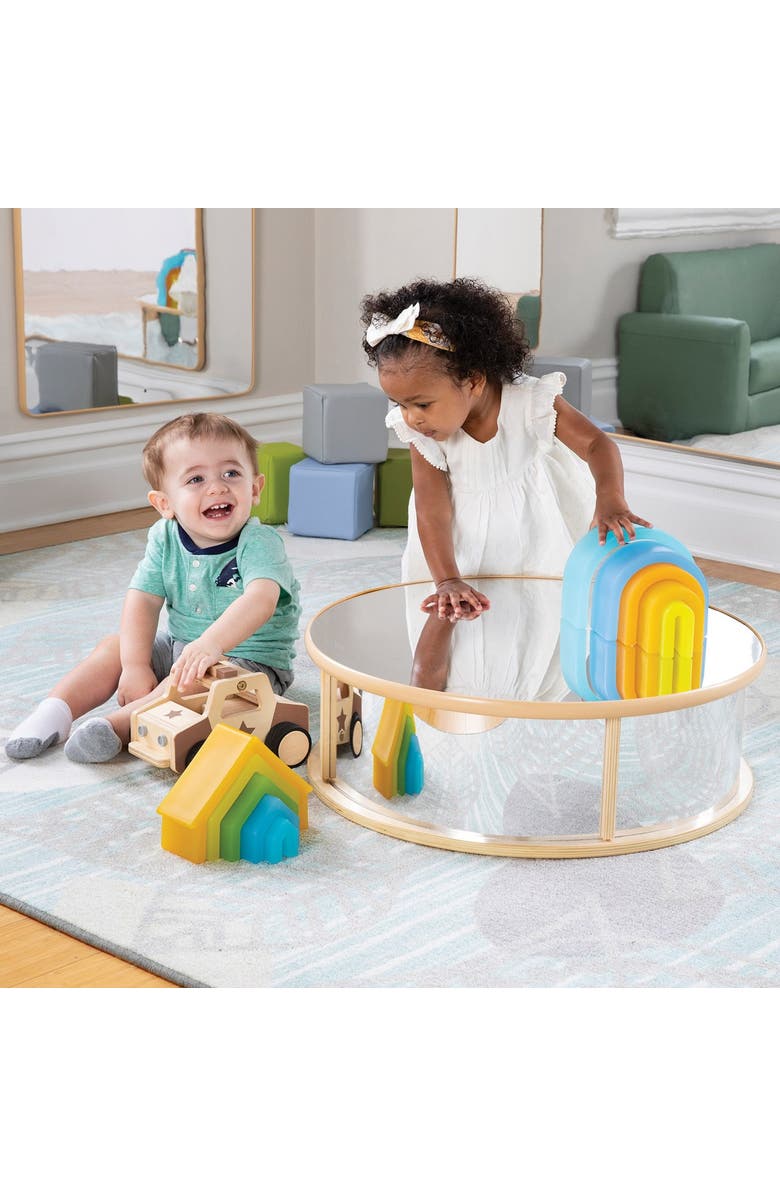 Kaplan Early Learning Company Curious Crawler Mirrored Play Table, Alternate, color, Beige