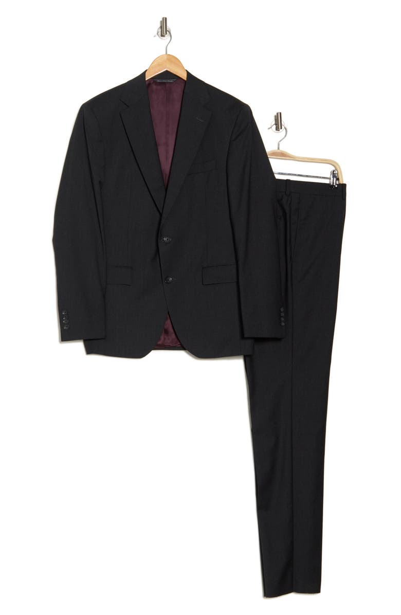 Jack Victor Esprit Solid Charcoal Wool Suit, Alternate, color, Charcoal