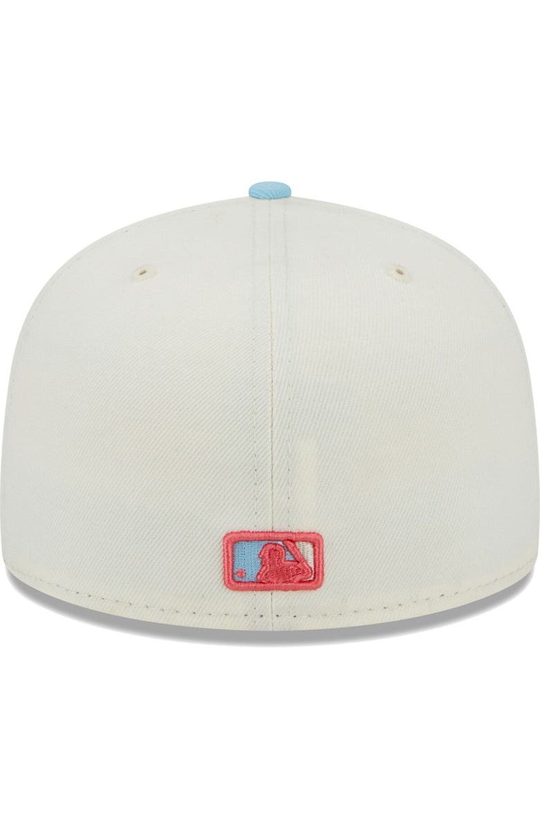 New Era Men's New Era Cream/Light Blue New York Yankees Spring Color Two-Tone 59FIFTY Fitted Hat, Alternate, color, 