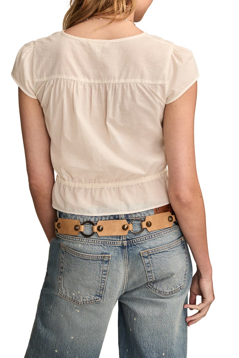Lace Tie Waist Top, Alternate, color, WHISPER WHITE