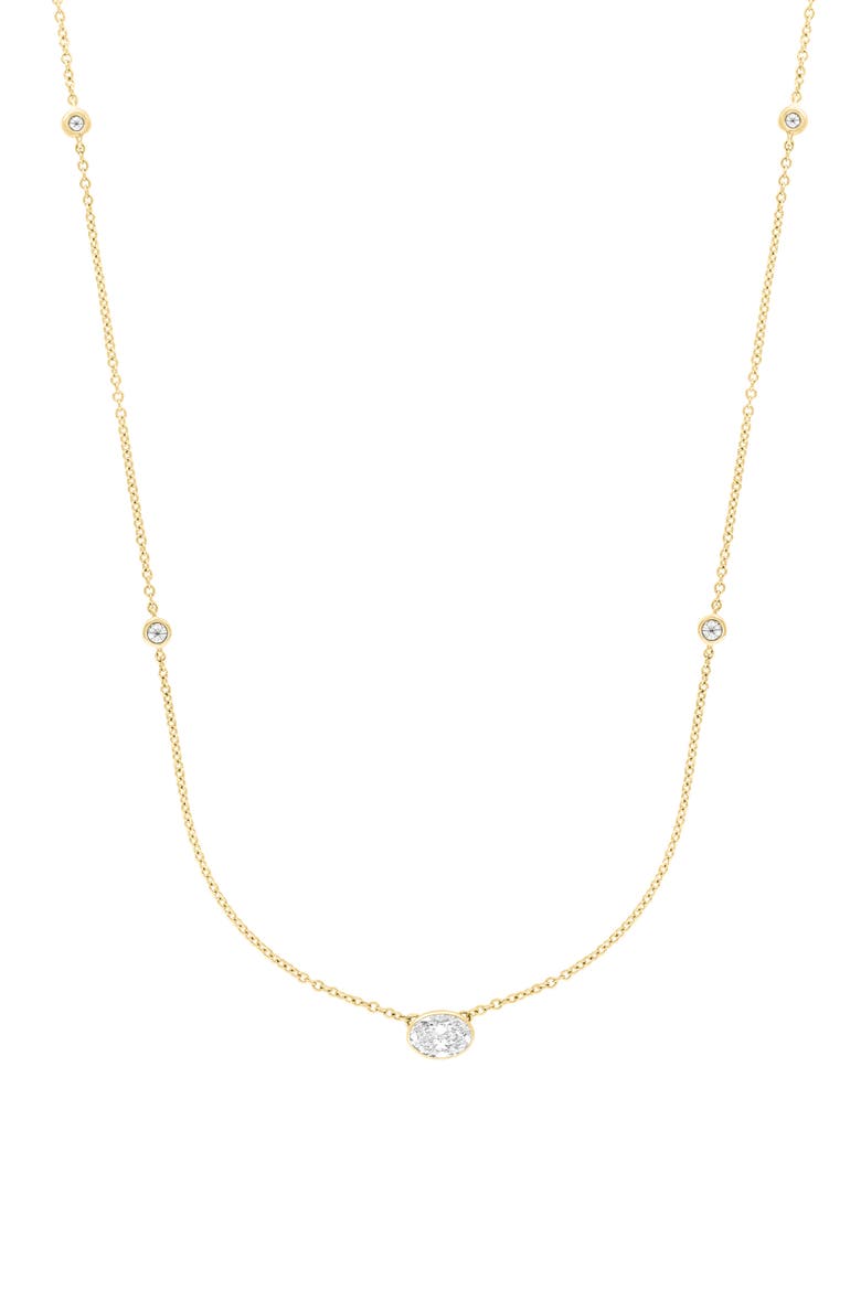 Lab-Grown Diamond Station Necklace, Main, color, GOLD