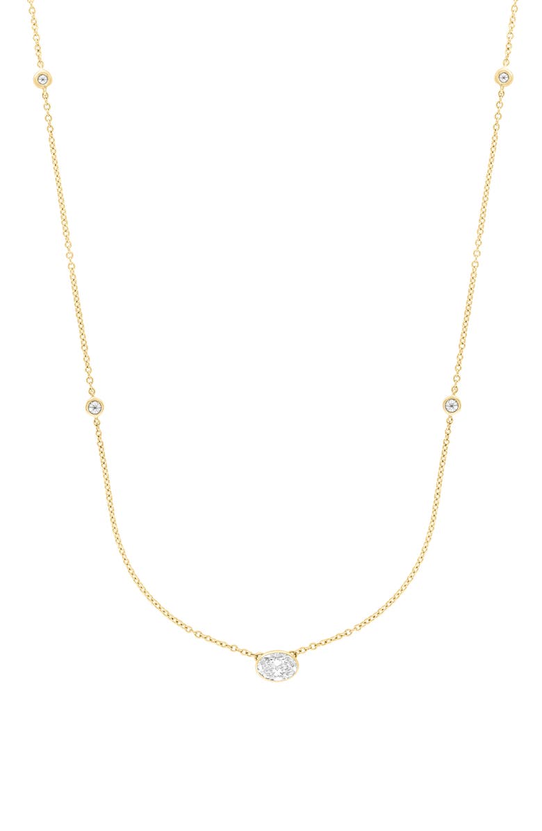 EFFY Lab-Grown Diamond Station Necklace, Main, color, Gold