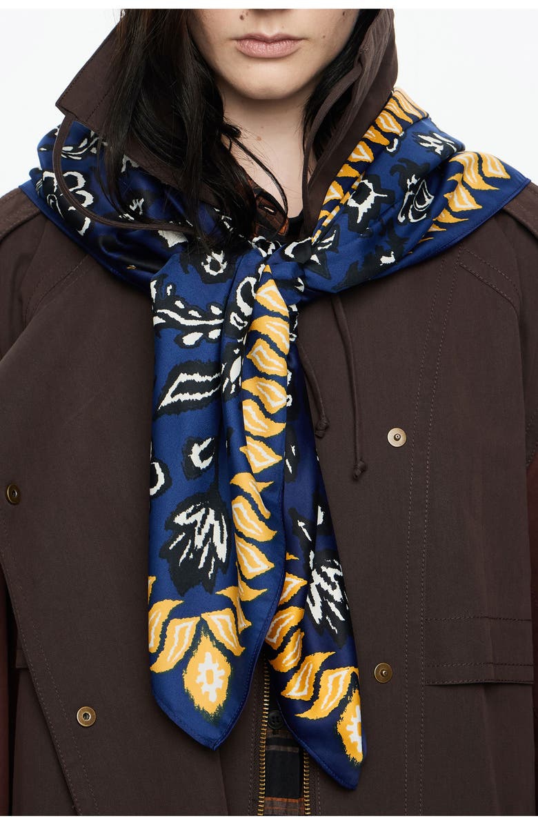 Bimba y Lola Ikatmix Print Scarf, Alternate, color, Navy