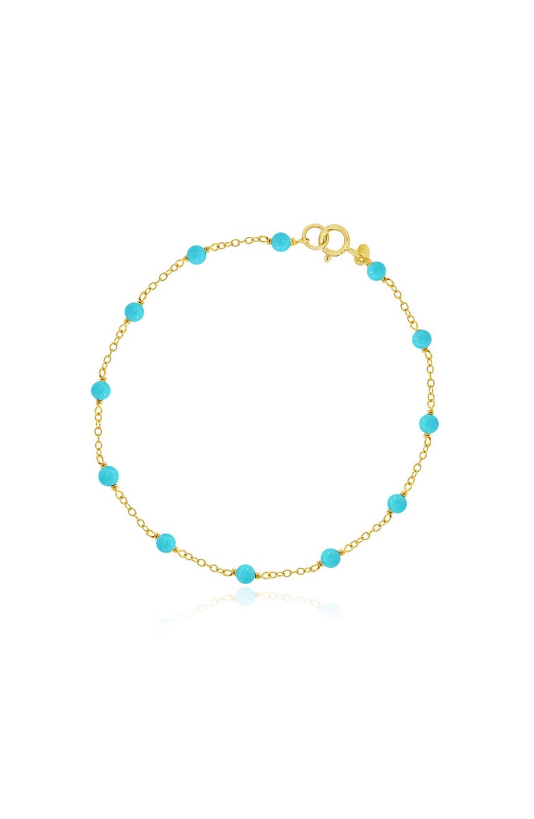 The Lovery Fine Jewelry Turquoise Bead Chain Bracelet, Main, color, Turquoise