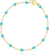 The Lovery Fine Jewelry Turquoise Bead Chain Bracelet
