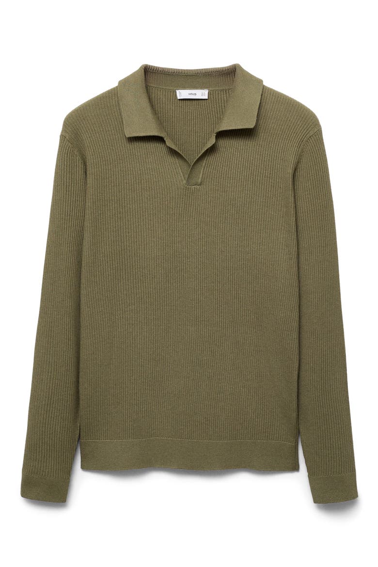 Johnny Collar Rib Polo Sweater, Alternate, color, MEDIUM GREEN