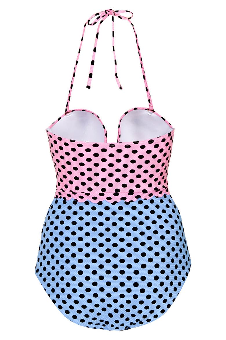 Colorblock One-Piece Swimsuit, Alternate, color, PINK