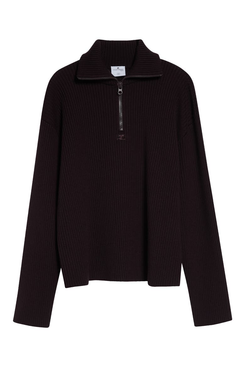 Wool Rib Trucker Sweater, Alternate, color, BURNT RED