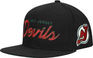 Mitchell & Ness Men's Mitchell & Ness Black New Jersey Devils Core Team Script 2.0 Snapback Hat