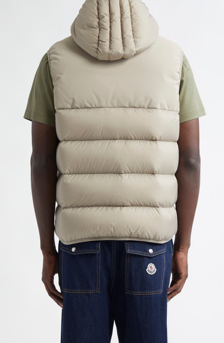 Moncler Bresse Hooded Down Puffer Vest, Alternate, color, Sand Beige