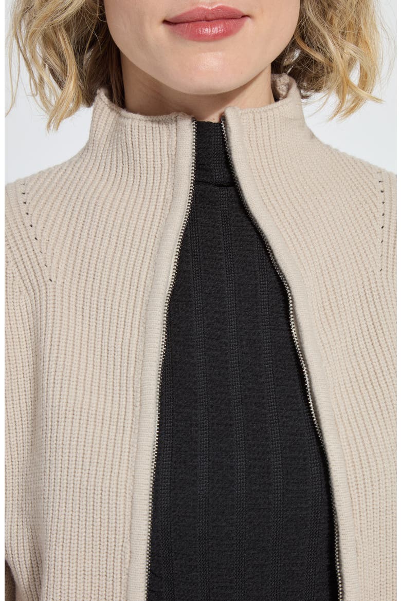 Blythe Cozy Rib Zip Cardigan, Alternate, color, EXTRA BEIGE