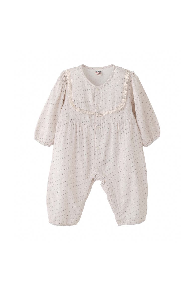 Lace Dot Romper, Main, color, Ivory
