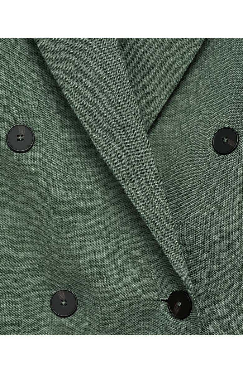 MANGO Double Breasted Linen Blazer, Alternate, color, 