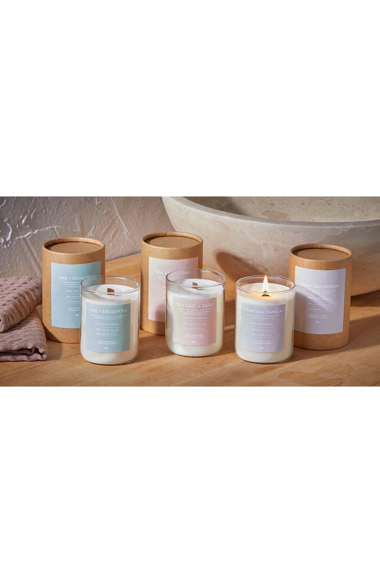 tag Lime Eucalyptus Scented Candle Jar Soy Wax Ivory Everyday Use, Alternate, color, Beige