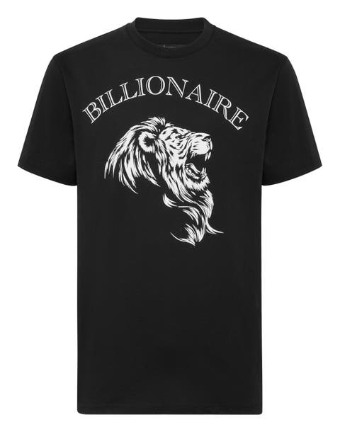 Embroidered Round Neck T-Shirt Lion
