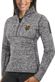 ANTIGUA Women's Antigua Heather Gray Vegas Golden Knights Fortune Half-Zip Sweatshirt