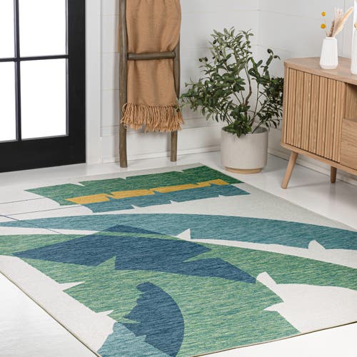 Jonathan Y Shelby Coastal Vintage Abstract Palm Leaf Indoor/outdoor Area Rug