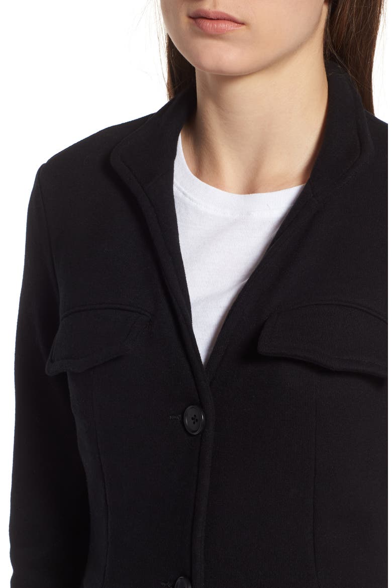 Shrunken Military Blazer, Alternate, color, BLACK
