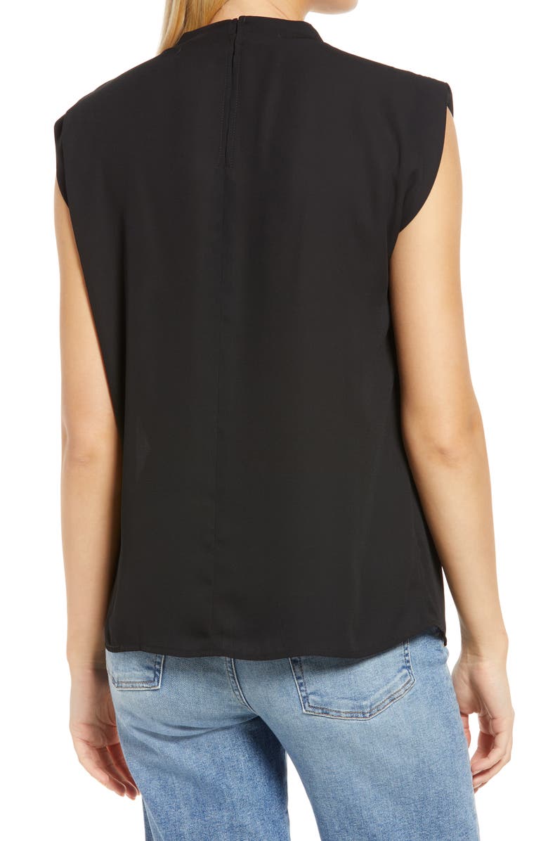 Halogen<sup>®</sup> Pleat Shoulder Blouse, Alternate, color, Black