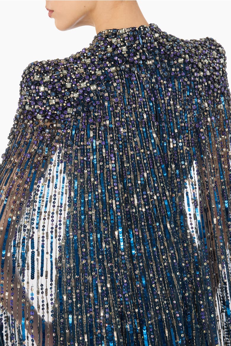Opera Embellished Maxi Dress, Alternate, color, Blackthorne Blue