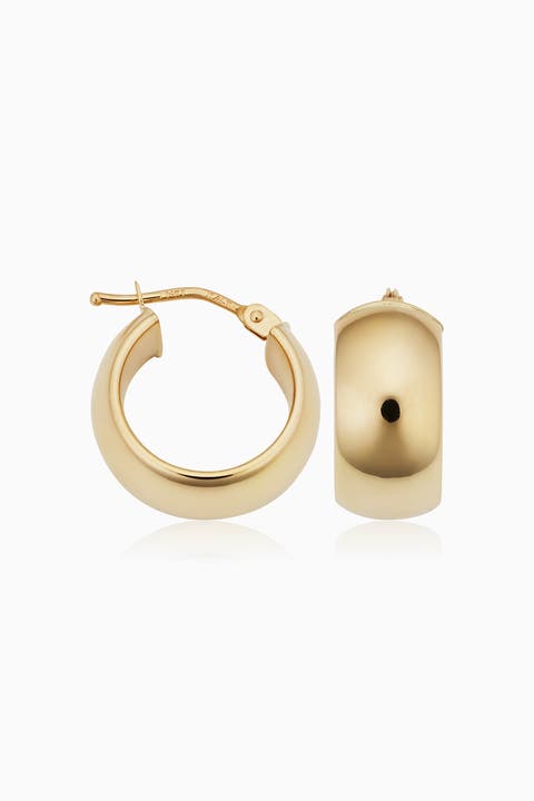 14K Gold High Society Hoops Earrings