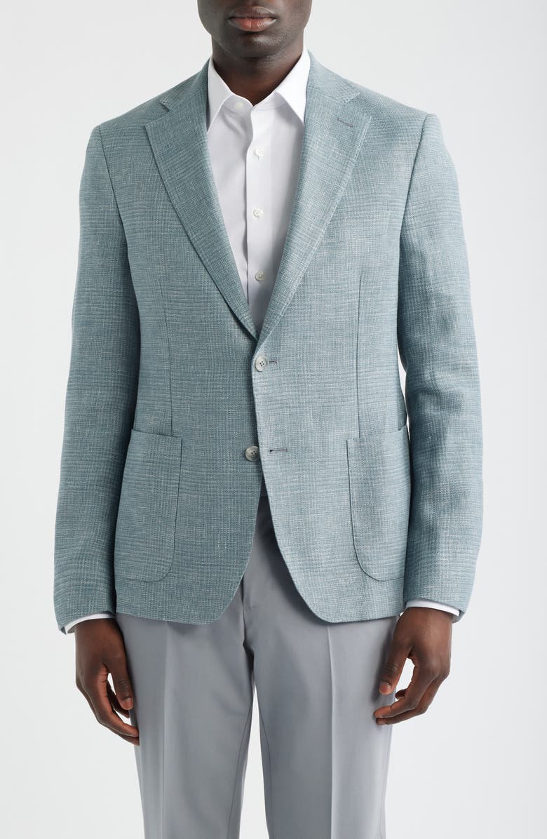 Vince Relaxed Fit Icon Stretch Linen, Wool & Silk Sport Coat, Main, color, Light Blue