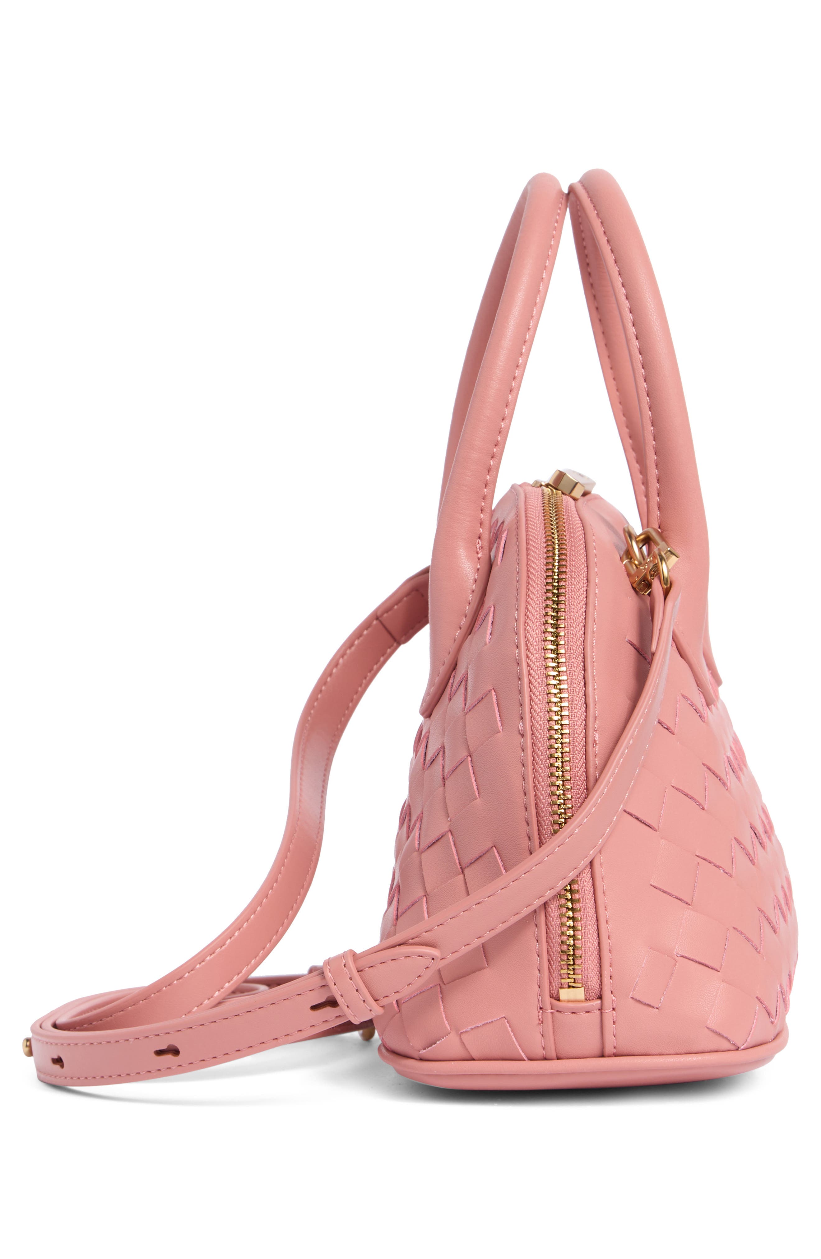 Sam Edelman Margo Mini Woven Satchel Bag, Alternate, color, Salmon