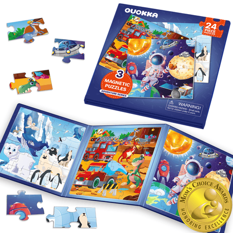 Magnetic Kids Jigsaw Puzzle Set - Animal, Space, Princess, and Math
