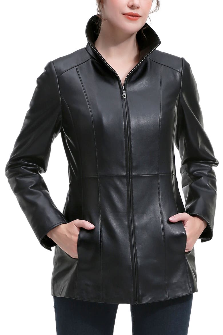 Amy Leather Jacket, Alternate, color, Black